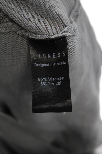 Lioness Womens Bodycon Shirt Dress Gray Longsleeve Collared Viscose Size XS