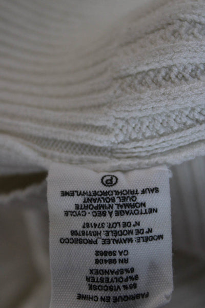 Theory Womens Pullover Sweater Beige Crew Neck Short Sleeve Size S
