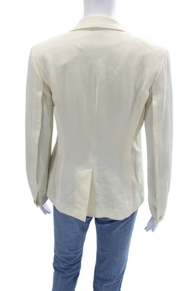 Rag & Bone Womens White V-Neck Blazer Long Sleeve Zip Designer Size 2