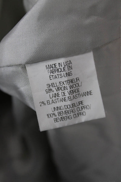 Helmut Lang Womens Beige Virgin Wool V-Neck 3/4 Sleeve Blazer Size 4