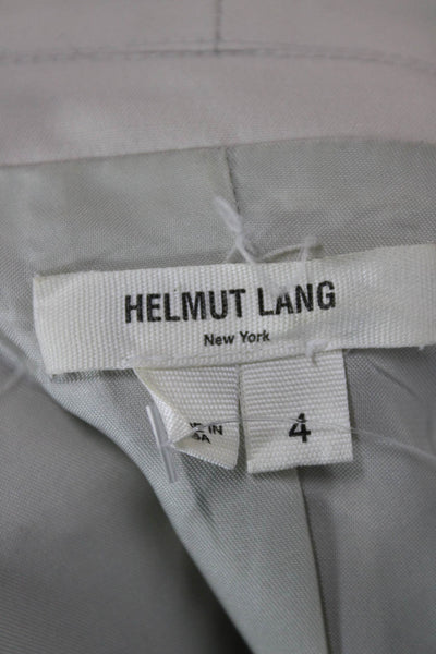 Helmut Lang Womens Beige Virgin Wool V-Neck 3/4 Sleeve Blazer Size 4