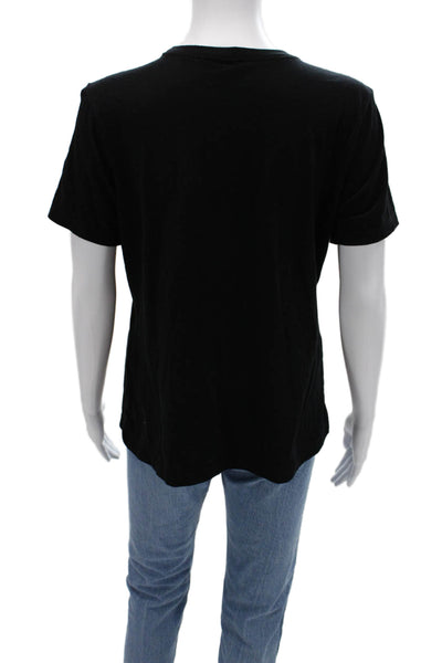 Bella + Canvas Womens Basic Black Graphic Crew Neck Short Sleeve T-Shirt Size M