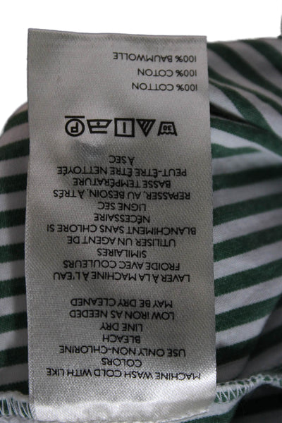 Maeve Anthropologie Women Striped Cotton Buttonup Longsleeve Green Size S