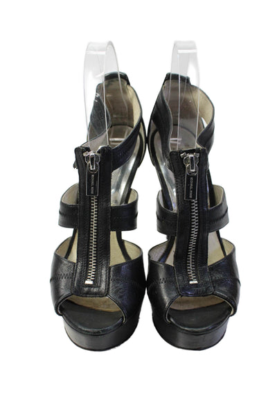 Michael Michael Kors Womens Leather Strappy Heels Black Size 7M