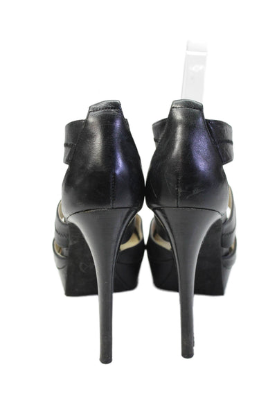 Michael Michael Kors Womens Leather Strappy Heels Black Size 7M