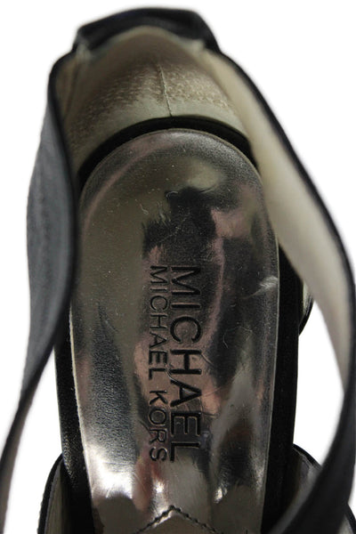 Michael Michael Kors Womens Leather Strappy Heels Black Size 7M