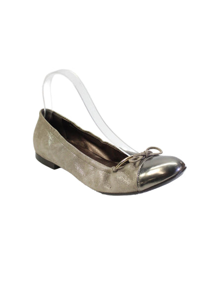 AGL Attilio Giusti Leombruni Womens Suede Ballet Flats Bronze Size 38.5 8.5