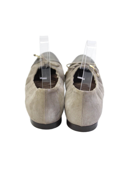 AGL Attilio Giusti Leombruni Womens Suede Ballet Flats Bronze Size 38.5 8.5