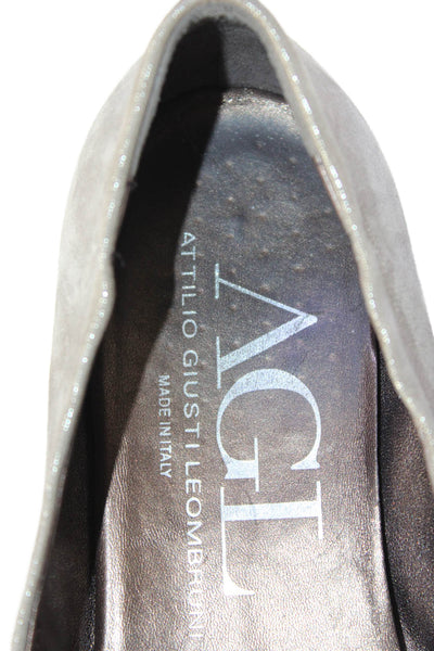 AGL Attilio Giusti Leombruni Womens Suede Ballet Flats Bronze Size 38.5 8.5