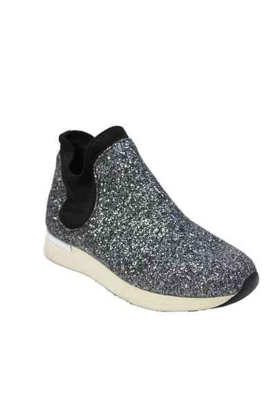 Kenneth Cole Reaction Womens Sequined Cameron Chelsea Sneakers Black Size 8
