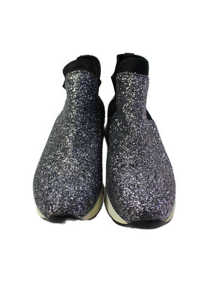 Kenneth Cole Reaction Womens Sequined Cameron Chelsea Sneakers Black Size 8