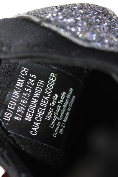Kenneth Cole Reaction Womens Sequined Cameron Chelsea Sneakers Black Size 8