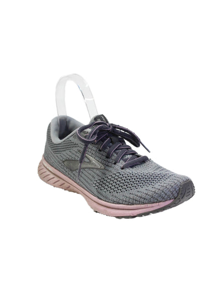 Brooks Womens Lace-Up Athletic Running Sneakers Solid Gray Size 6
