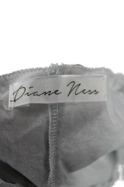 Diane Ness Women Shift Tank Dress Gray Linen Blend Sleeveless Midi Size M