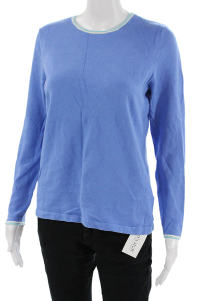 J. Mclaughlin Womens Basic T-Shirt Blue Long Sleeve Size M