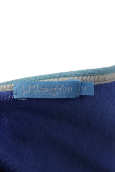 J. Mclaughlin Womens Basic T-Shirt Blue Long Sleeve Size M