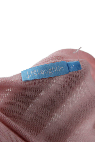 J. Mclaughlin Womens Cashmere V-Neck Long Sleeve Sweater Pink Size M
