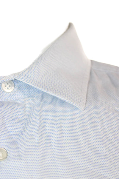 Boss Hugo Boss Mens Cotton Long Sleeve Collared Button-Down Shirt Blue Size 42