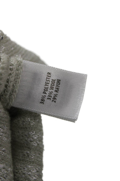 St. John Womens Pullover Sweater V-Neck Striped 3/4 Sleeve Gray Size PP