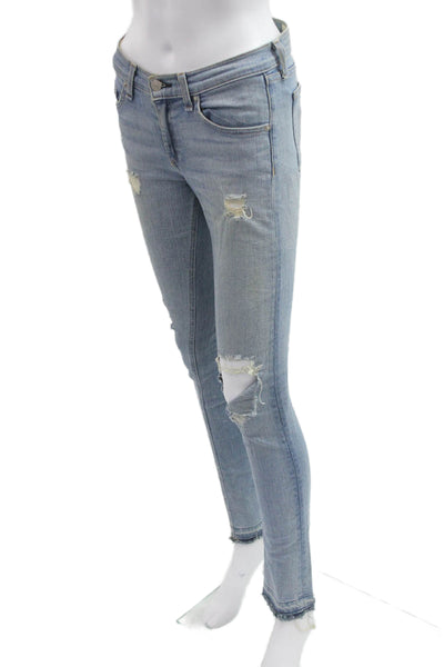 Rag & Bone Jean Women Skinny Jeans Light Blue Mid Rise Inseam 30 Size 28