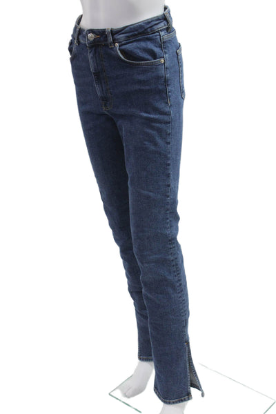 Zara Womens Bootcut Flared Dark Blue Cotton Elastane Jeans Size 6