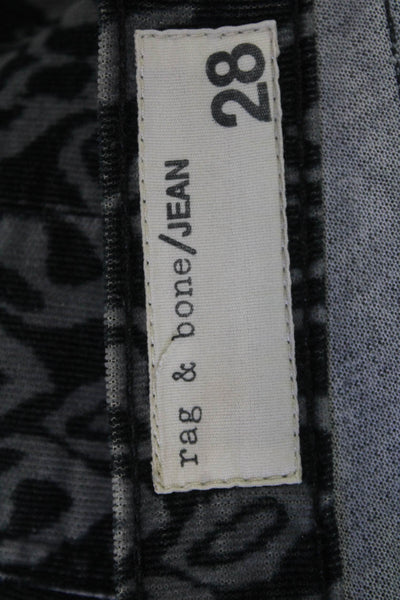 Rag & Bone Jean Women Ankle Jegging Pants Black Animal Print Mid Rise Size 28