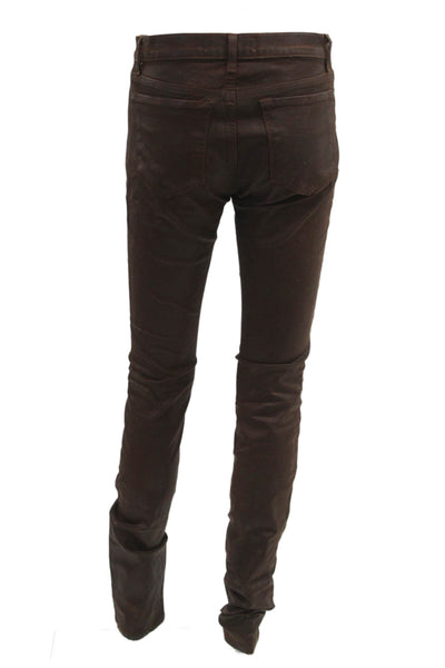 J Brand Women Brown Mid Rise Jeans Button 98% Cotton Size 27