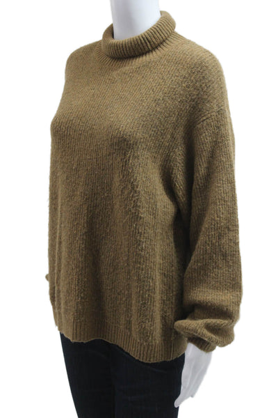 L'Academie Womens Brown Wool Mock Neck Long Sleeve Pullover Sweater Size 2XS