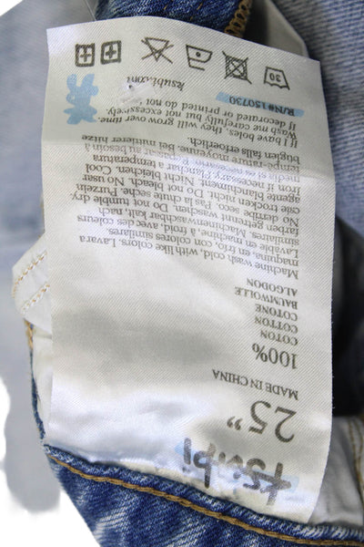 Ksubi Womens Boyfriend Mom High Rise Light Blue Jeans Button 27 Inseam Size 25