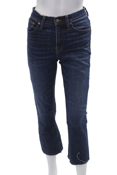 Madewell Women Cropped Straight Dark Blue Jeans Size 25