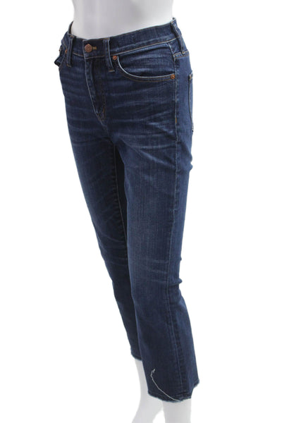 Madewell Women Cropped Straight Dark Blue Jeans Size 25