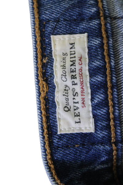 Levis Womens Ankle Cropped Jeans Blue High Rise Button Size 26