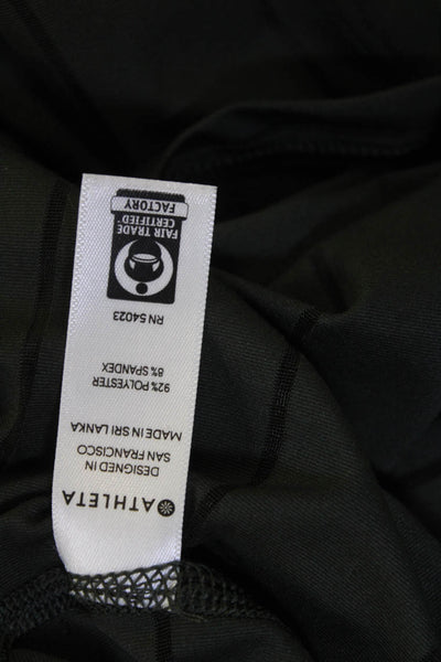 Athleta Womens Black Striped Basic Tank Sleeveless Round Neck Size XS