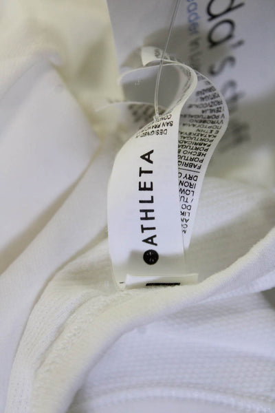 Athleta Women Basic Sleeveless Tank White Round Neck Size XS
