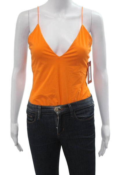 ALIX NYC Womens Camisole V-Neck Sleeveless Orange Solid Size L