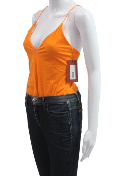 ALIX NYC Womens Camisole V-Neck Sleeveless Orange Solid Size L