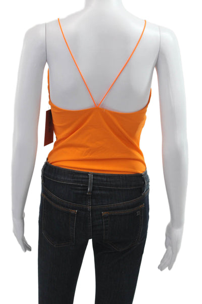ALIX NYC Womens Camisole V-Neck Sleeveless Orange Solid Size L