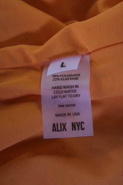 ALIX NYC Womens Camisole V-Neck Sleeveless Orange Solid Size L