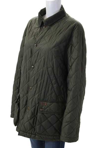 Polo Ralph Lauren Unisex Quilted Argyle Green Jacket Size M