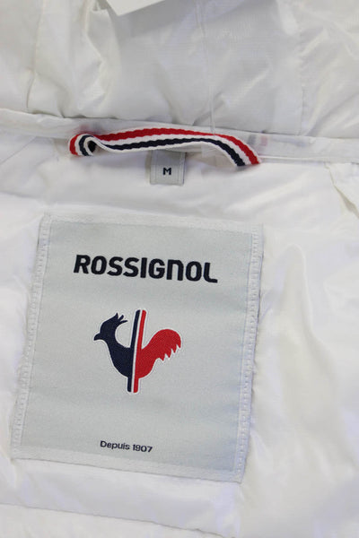 Rossignol Womens Quilted Puffer Jacket White High Neck Zip Long Sleeve Size M