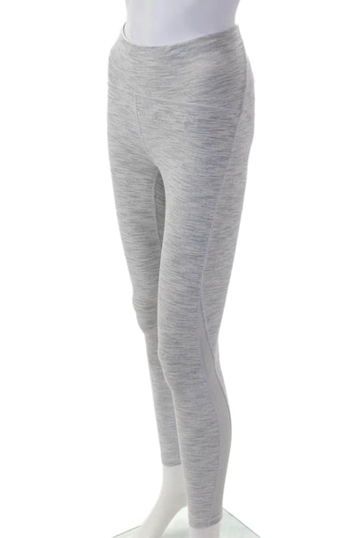 Lululemon Women Gray Striped Nylon Blend Ankle Leggings Size 4