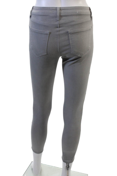 L'Agence Womens Ankle Jeggings Gray Mid Rise Button 26 Inseam Size 25