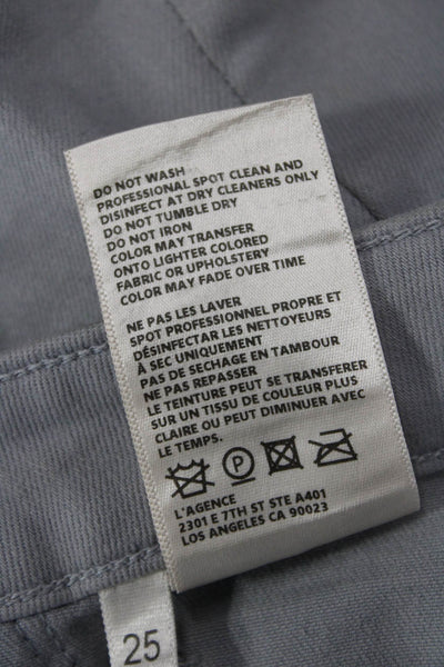L'Agence Womens Ankle Jeggings Gray Mid Rise Button 26 Inseam Size 25