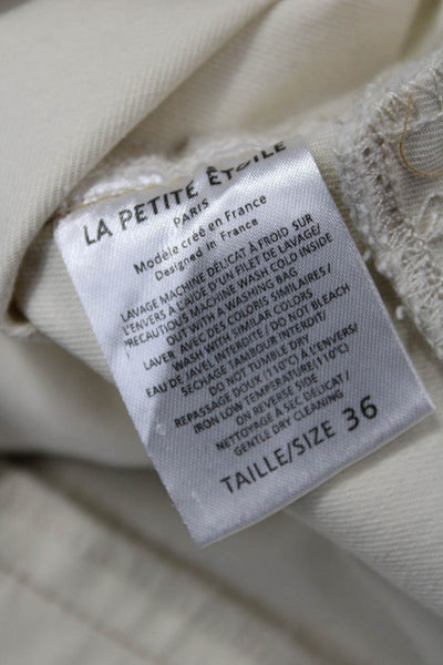 La Petite Etoile Paris Women Beige Chinos High Rise Button Size 36