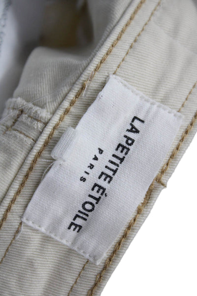 La Petite Etoile Paris Women Beige Chinos High Rise Button Size 36
