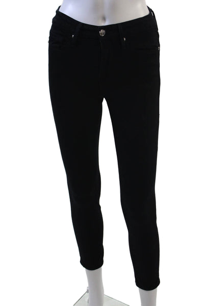 Good American Women Cropped Skinny Black High Rise Jeans Size 24