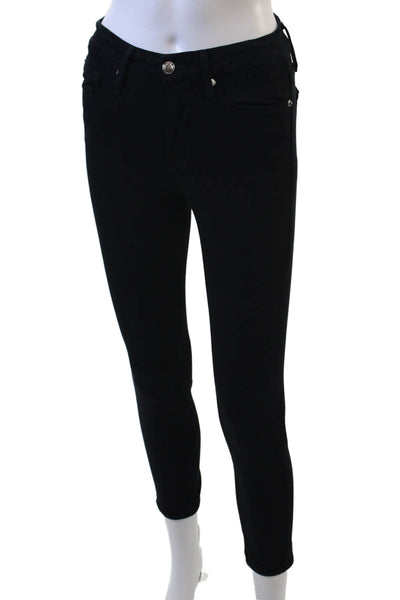 Good American Women Cropped Skinny Black High Rise Jeans Size 24