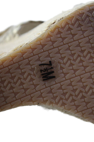 Michael Michael Kors Womens Leather Ankle Strap Wedge Sandals Gold Size 7.5