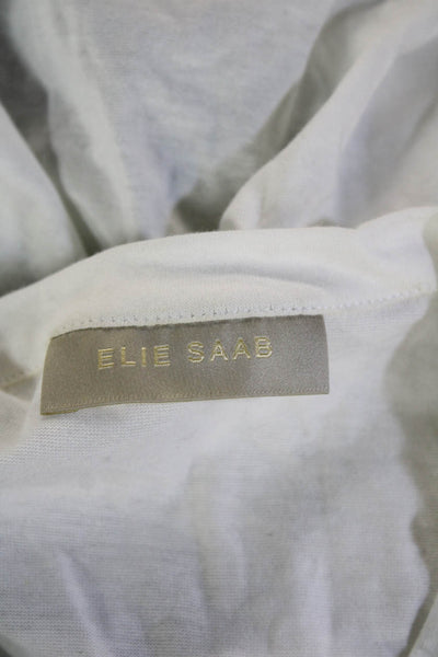 Elie Saab Womens Basic Green Graphic Crew Neck Short Sleeve T-Shirt Size 40