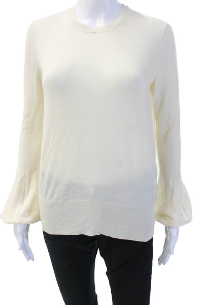 Alexander McQueen Womens Beige Wool Pullover Sweater Crewneck Longsleeve Size S